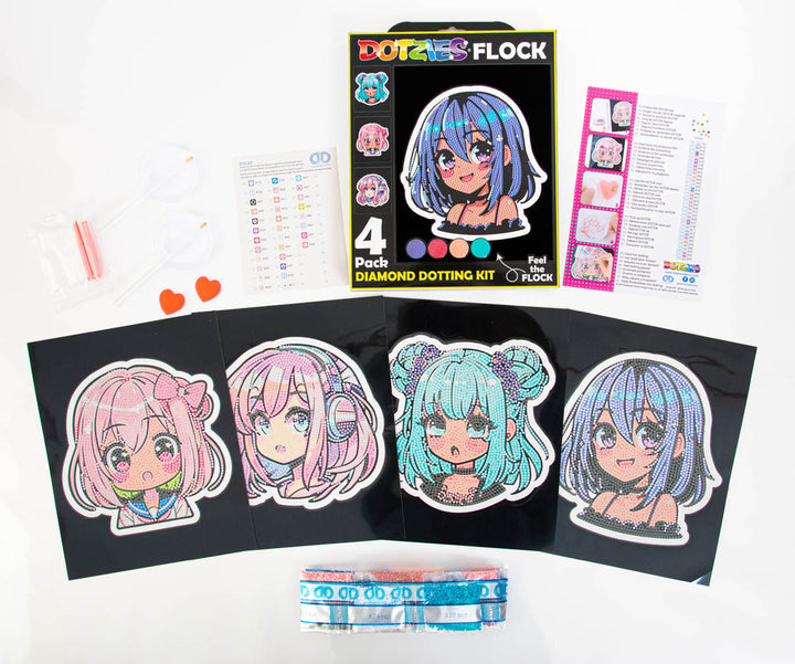 Diamond Dotz Neon Anime Girls - 10 x 8 in (Each Design)