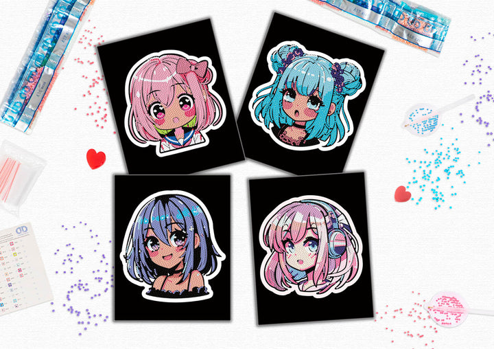Diamond Dotz Neon Anime Girls - 10 x 8 in (Each Design)