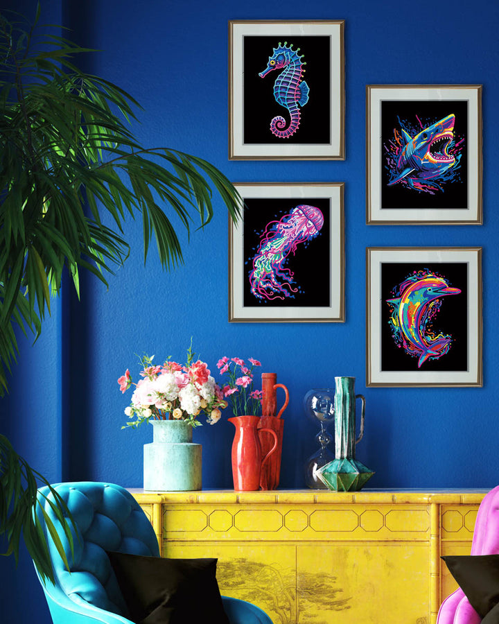 Diamond Dotz Neon Sea Life - 10 x 8 in (Each Design)