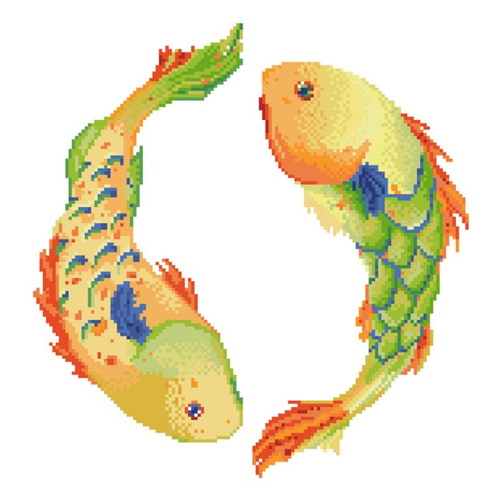 Diamond Dotz Dancing Fish Pillow - 17.7 x 17.7 in