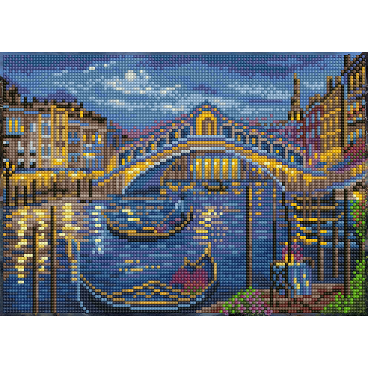 Diamond Dotz Evening Stroll to the Rialto Bridge - 9.84 x 13.78 in
