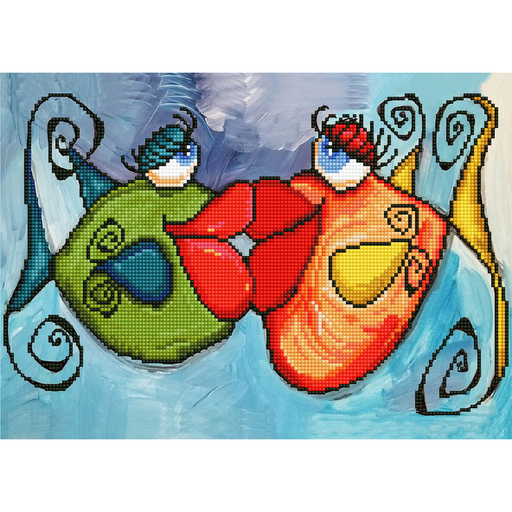 Diamond Dotz Fishy Kissy - 16.5 x 11.8 in
