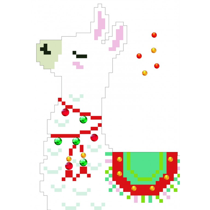 Diamond Dotz Merry Christmas Llama - Greeting Card