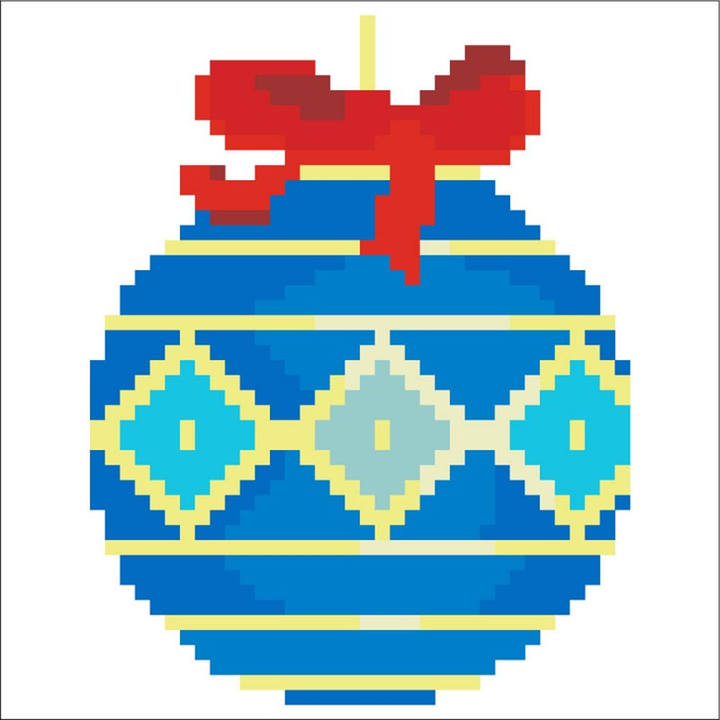 Diamond Dotz Blue Bauble Pillow - 7 x 7 in