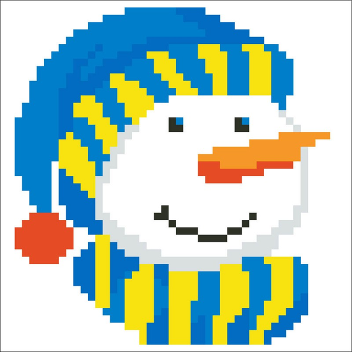 Diamond Dotz Snowman Cap Pillow - 7 x 7 in