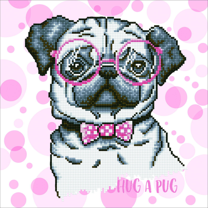 Diamond Dotz Hug A Pug - 13.8 x 13.8 in