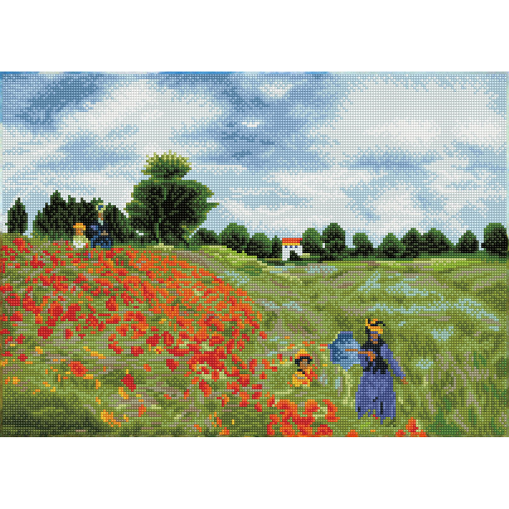Diamond Dotz Poppy Fields (Après Monet) - 22.4 x 16.1 in