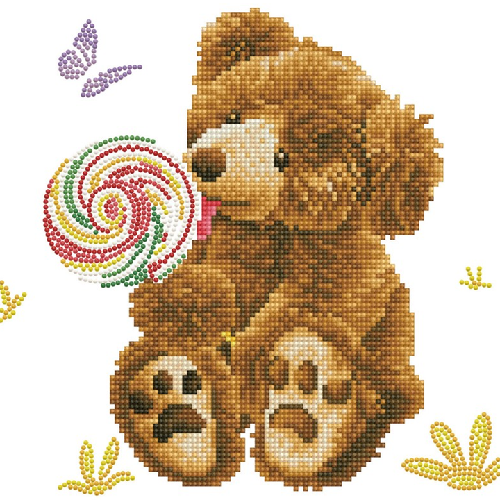 Diamond Dotz Honey Pot Bear: Lolly Pop Lick - 11 x 11 in