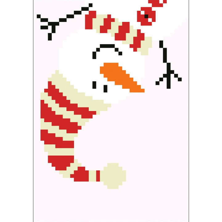 Diamond Dotz Merry Christmas Snowman - Diamond Painting Greeting Card