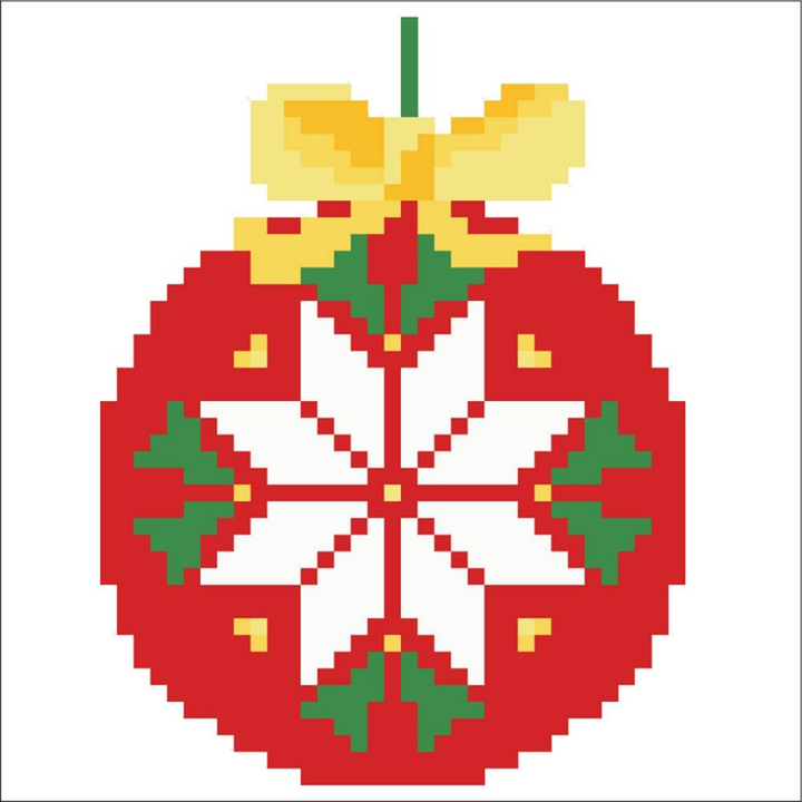 Diamond Dotz Red Bauble Pillow - 7 x 7 in