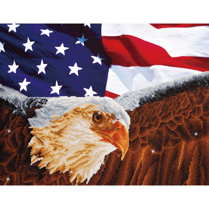 Diamond Dotz Bald Eagle & Flag - 28 x 22 in