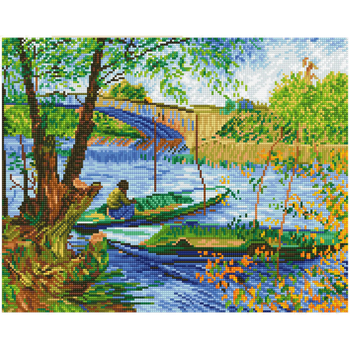 Diamond Dotz Fishing In Spring (Van Gogh) - 19.7 x 15.7 in
