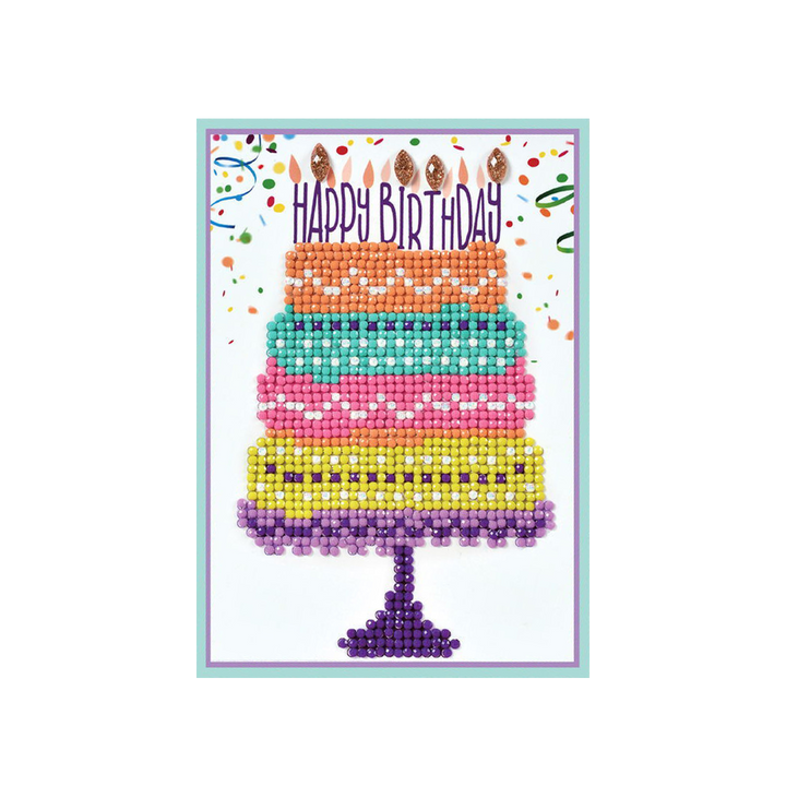 Diamond Dotz Happy Birthday Cake - Diamond Painting Greeting Card