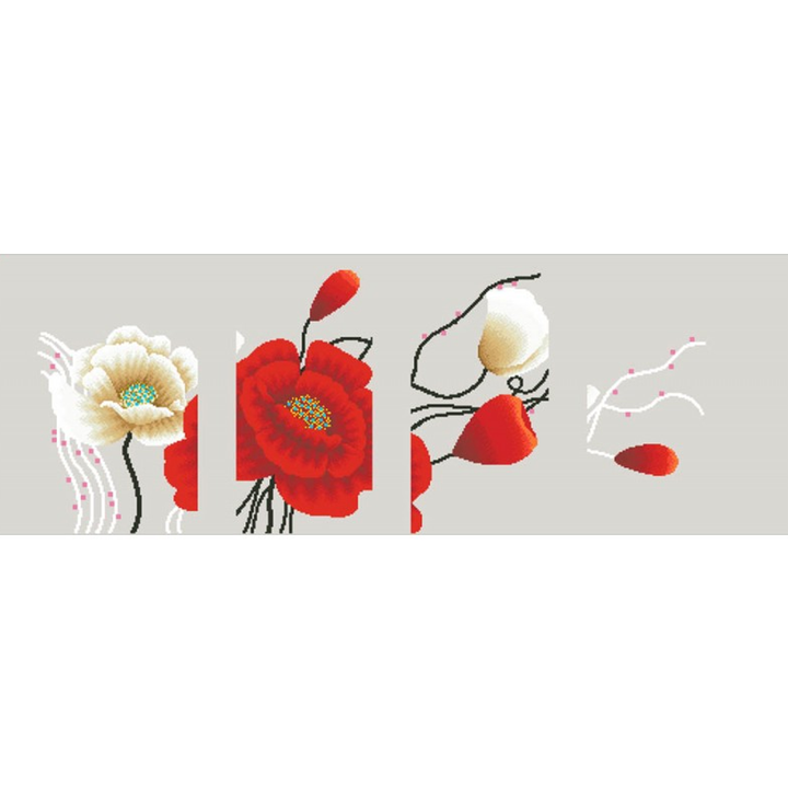 Diamond Dotz Art Deco Poppies - 55.9 x 19.7 in