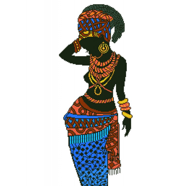 Zariocy Kit Diamond Painting 5D Africano Americano Con Piume - Tela 30x40 Cm Fai Da Te - 2