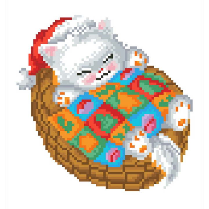 Diamond Dotz Snug Christmas Kitty - 9.8 x 9 in