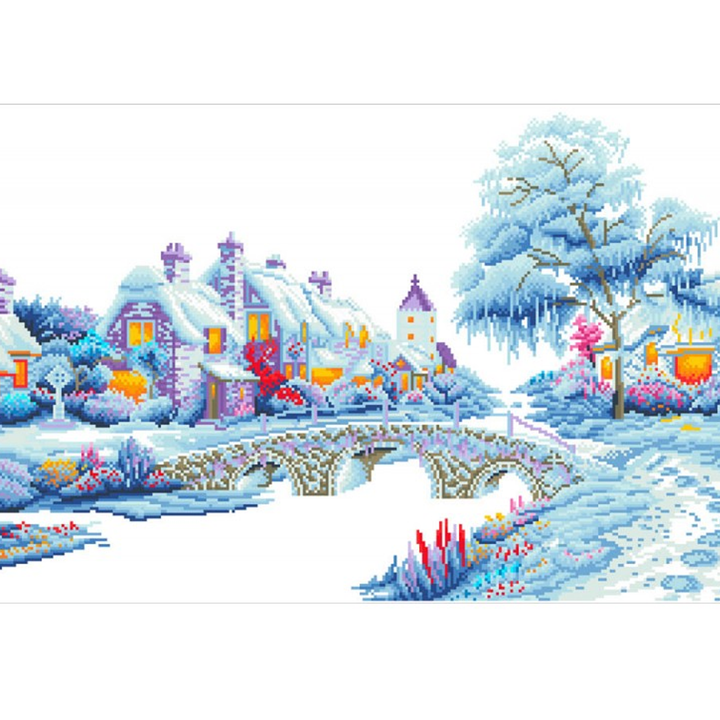 Diamond Dotz Winter Village - 31 x 19.7 in