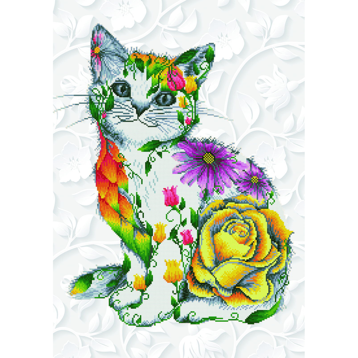 Diamond Dotz Flower Puss - 30.7 x 21.7 in