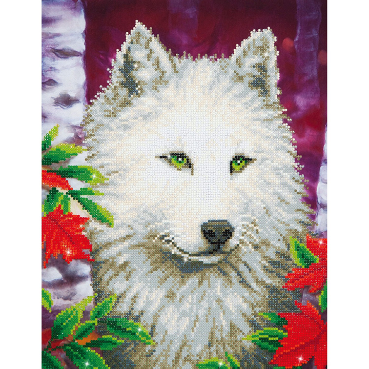 Diamond Dotz White Wolf - 18 x 14 in