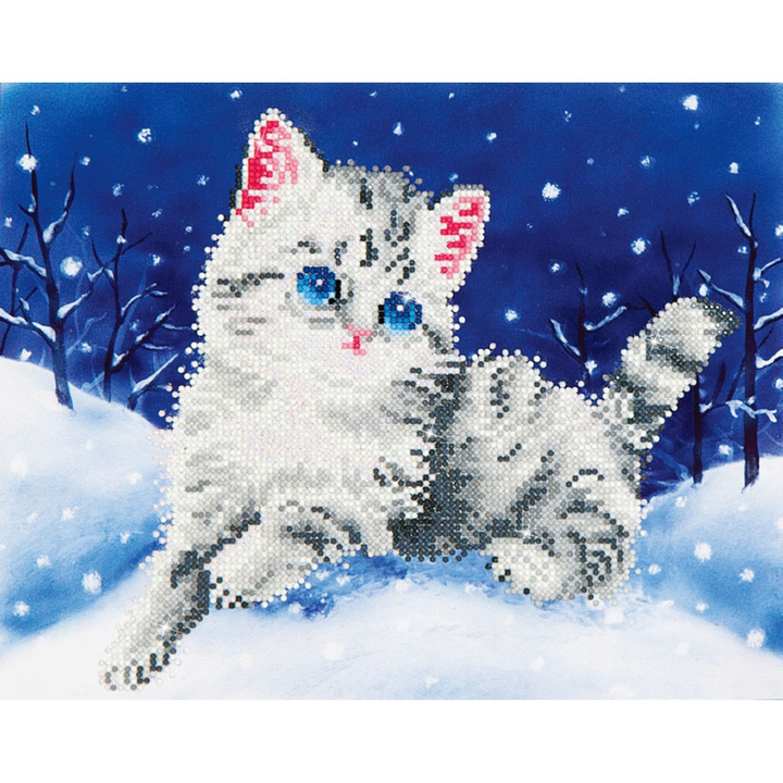 Diamond Dotz Kitten In The Snow - 14 x 11 in