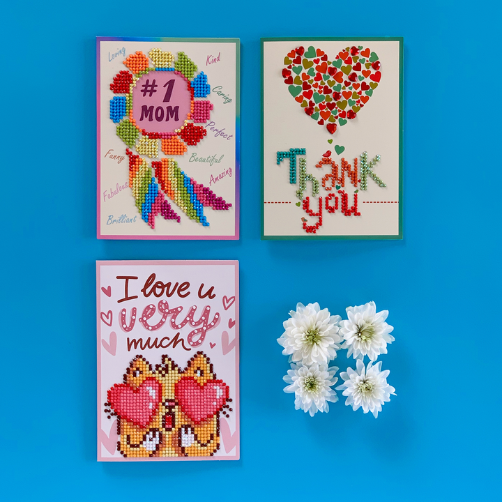 Diamond Dotz Thank You Heart - Diamond Painting Greeting Card