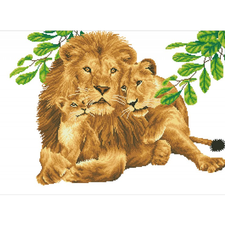 Diamond Dotz Lion Family - 21.7 x 30.3 in