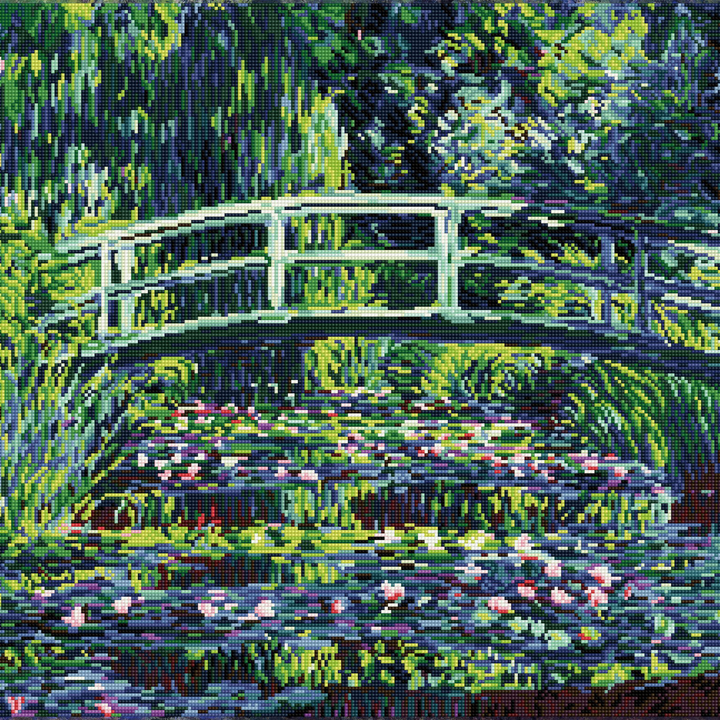 Diamond Dotz Water Lilies and Japanese Bridge - 23.23 x 22.44 in