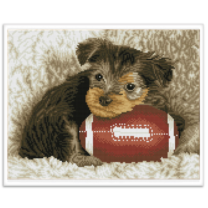 Diamond Dotz Footy Pup Pre-Framed Kit - 16.1" x 12.6"