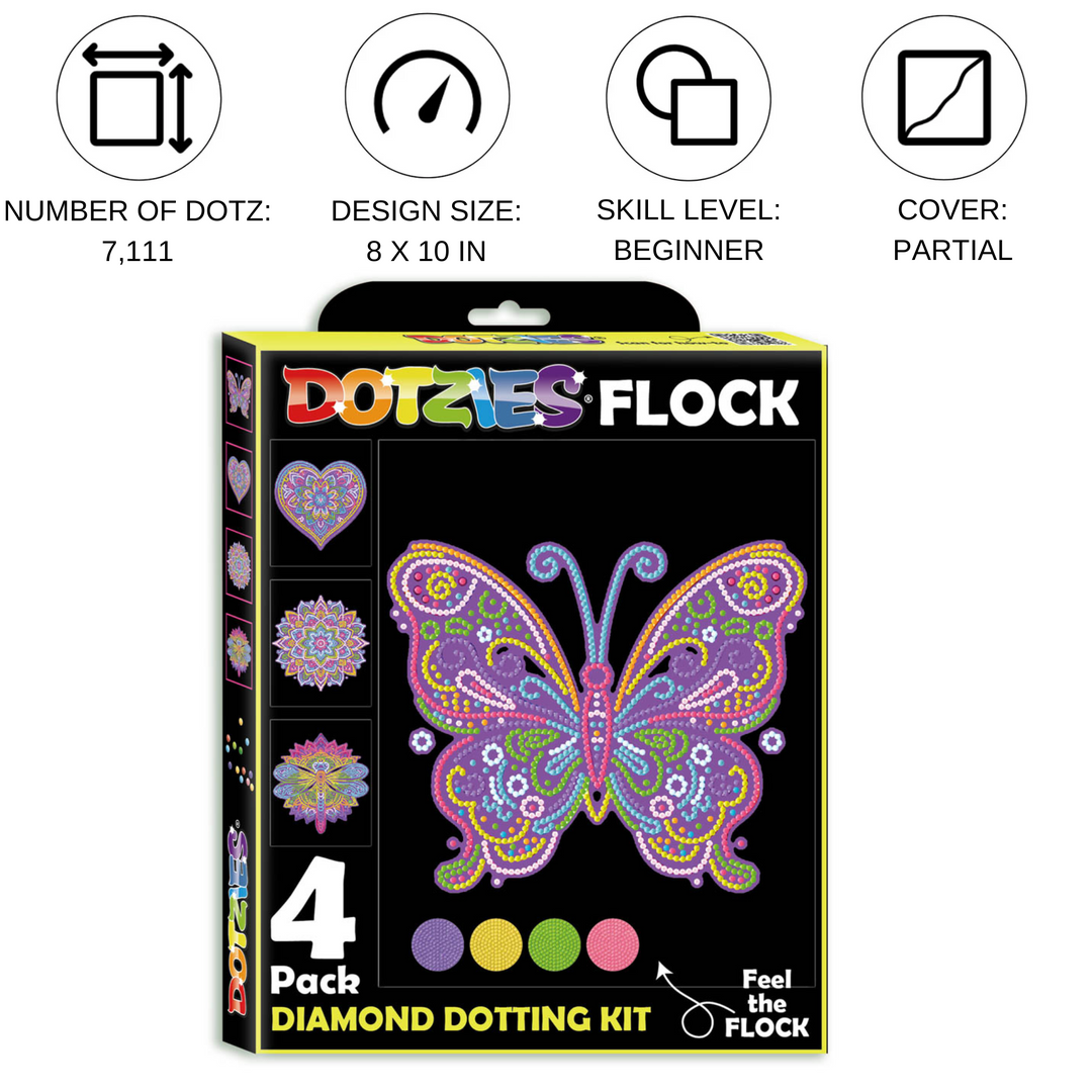 Diamond Dotz Neon Flock Mandalas - 10.0" x 8.0"