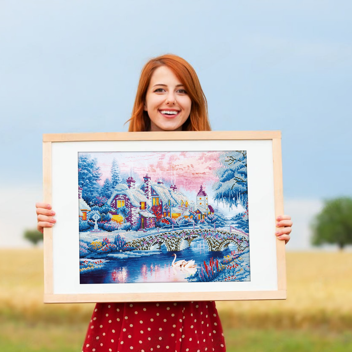 Diamond Dotz Winter Village - 31 x 19.7 in