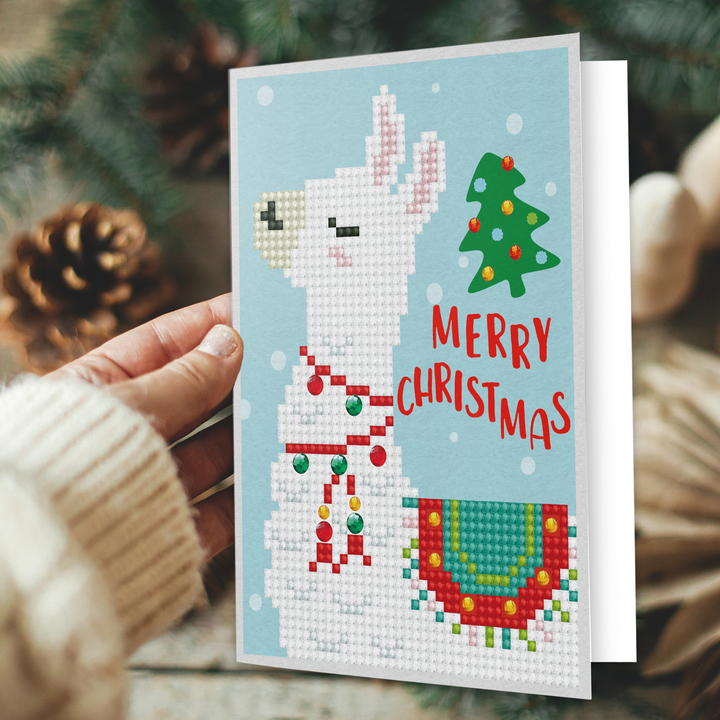 Diamond Dotz Merry Christmas Llama - Greeting Card