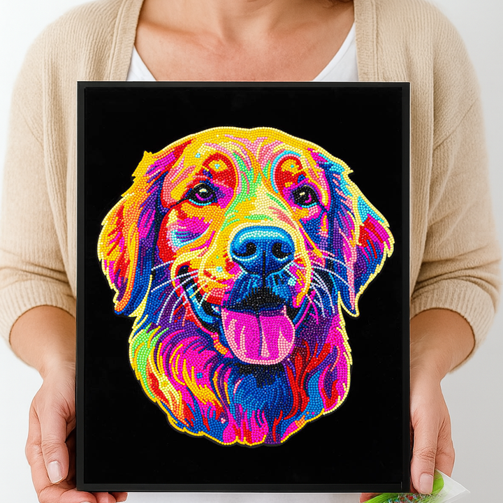 Diamond Dotz Neon Flock Golden Retriever - 14.0" x 18.0"