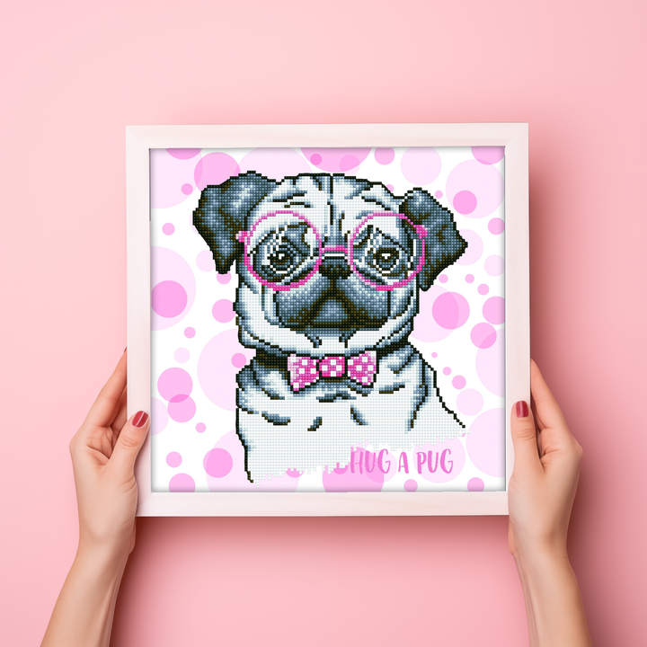 Diamond Dotz Hug A Pug - 13.8 x 13.8 in