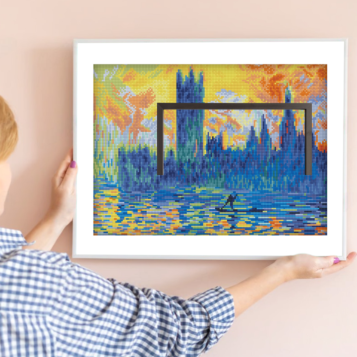 Diamond Dotz London Parliament In Winter (Après Monet) - 18.1 x 16.1 in