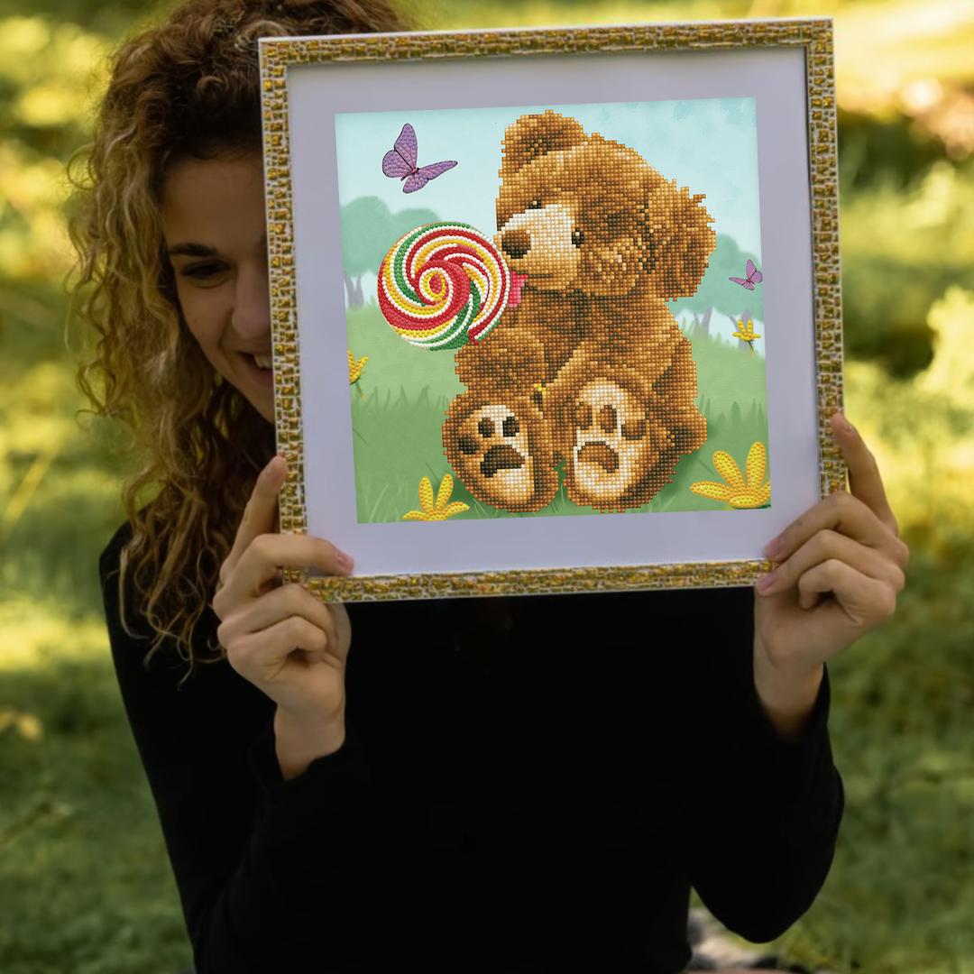 Diamond Dotz Honey Pot Bear: Lolly Pop Lick - 11 x 11 in
