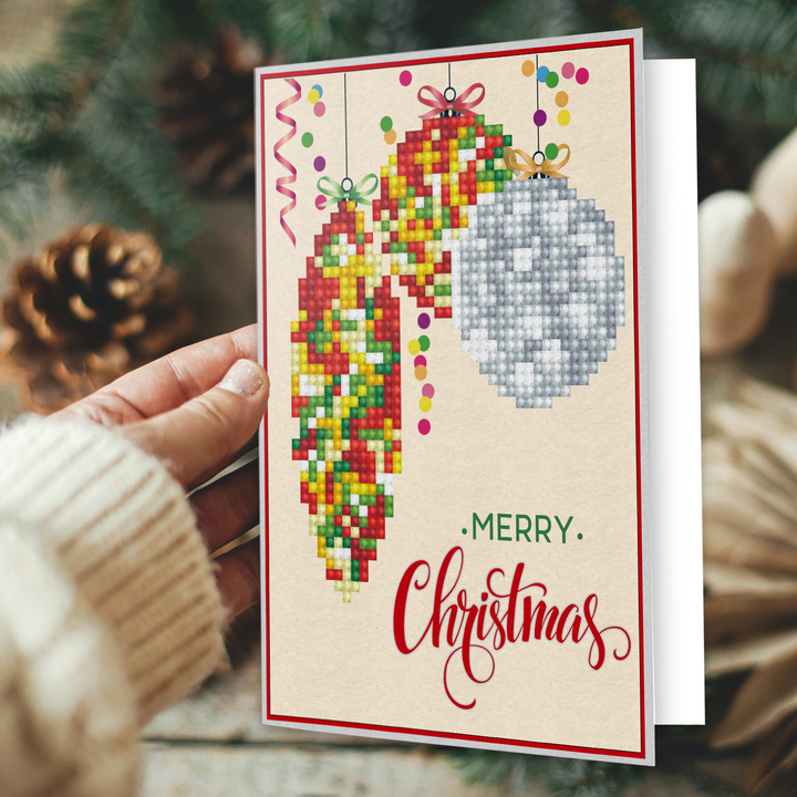 Diamond Dotz Merry Christmas Baubles Trad - Diamond Painting Greeting Card