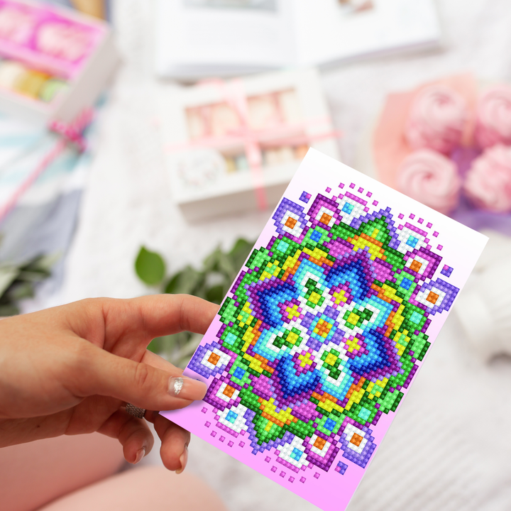 Diamond Dotz Pink Star - Diamond Painting Greeting Card