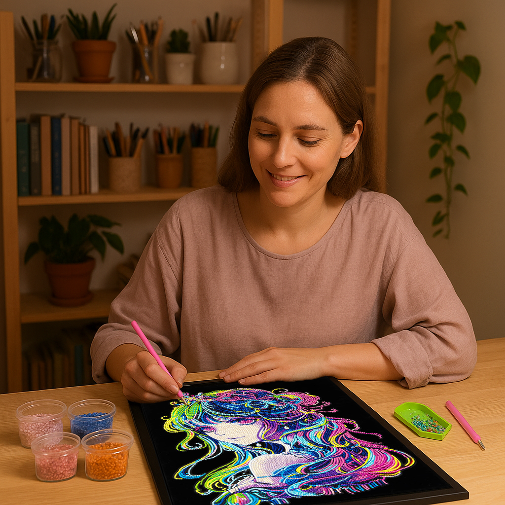 Neon Anime Princess 14 x 18 in