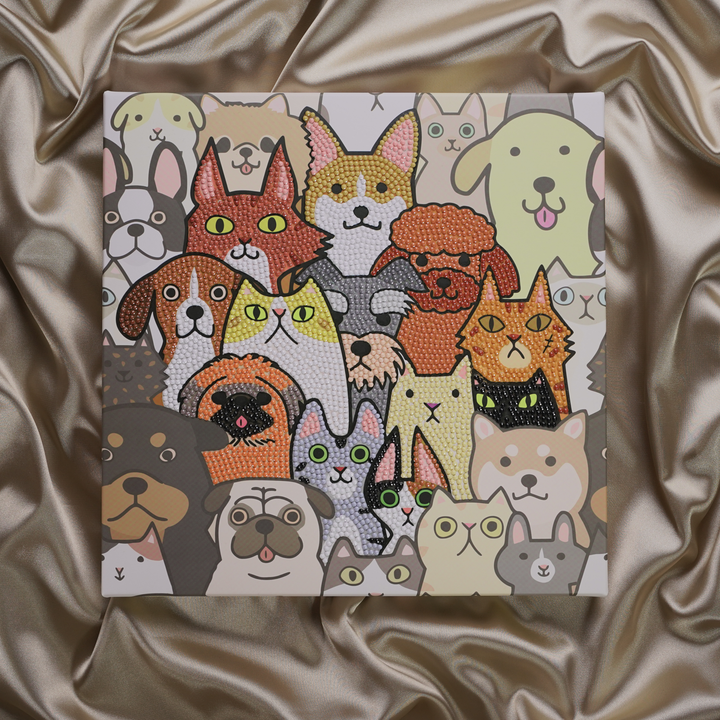 Diamond Dotz Cat Clan - 11.02 x 11.02 in