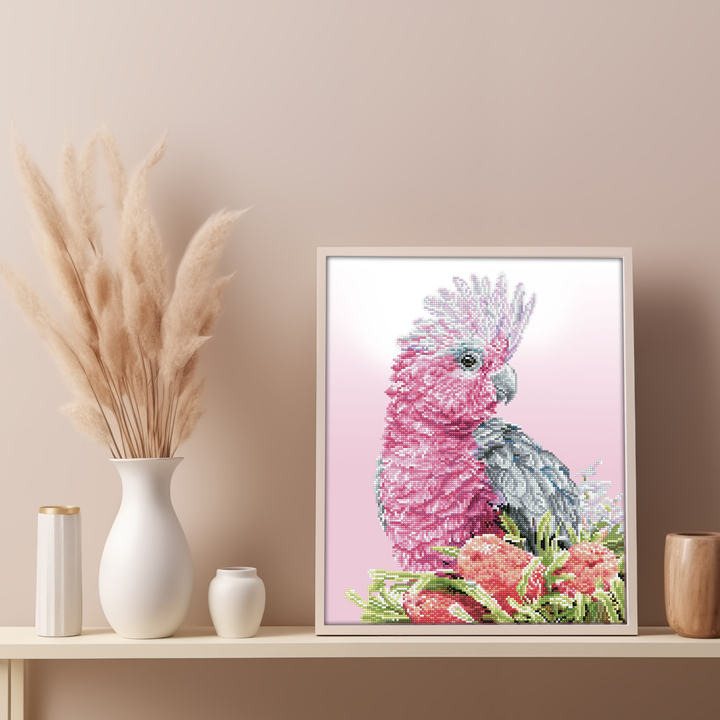 Diamond Dotz Pink Galah & Banksias - 16.14 x 20.08 in