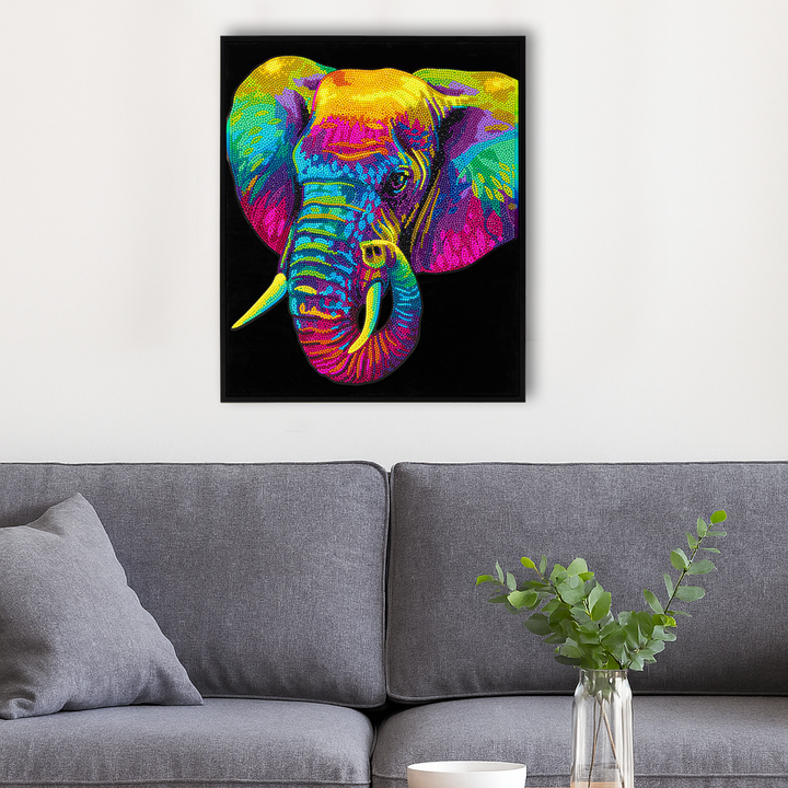 Diamond Dotz Neon Flock Elephant - 14.0" x 18.0"
