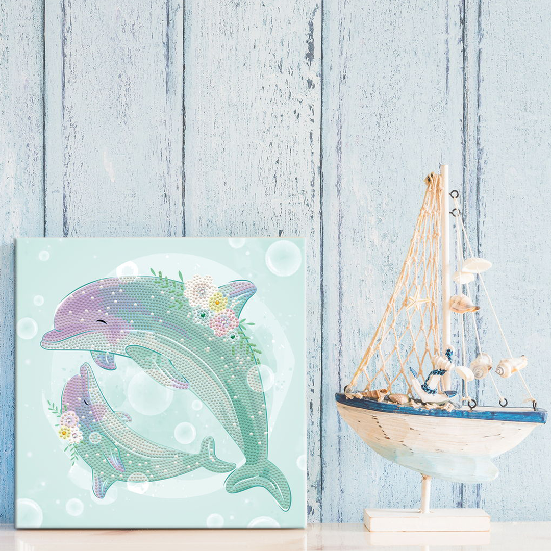 Dolphin Dance | Diamond Painting Kits for Kids | Diamond Dotz Dolphin Dance | Diamond Painting Kits for Kids | Diamond Dotz