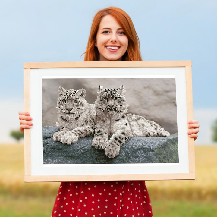 Diamond Dotz Snow Leopards Hemis National Park - 19.69 x 29.53 in