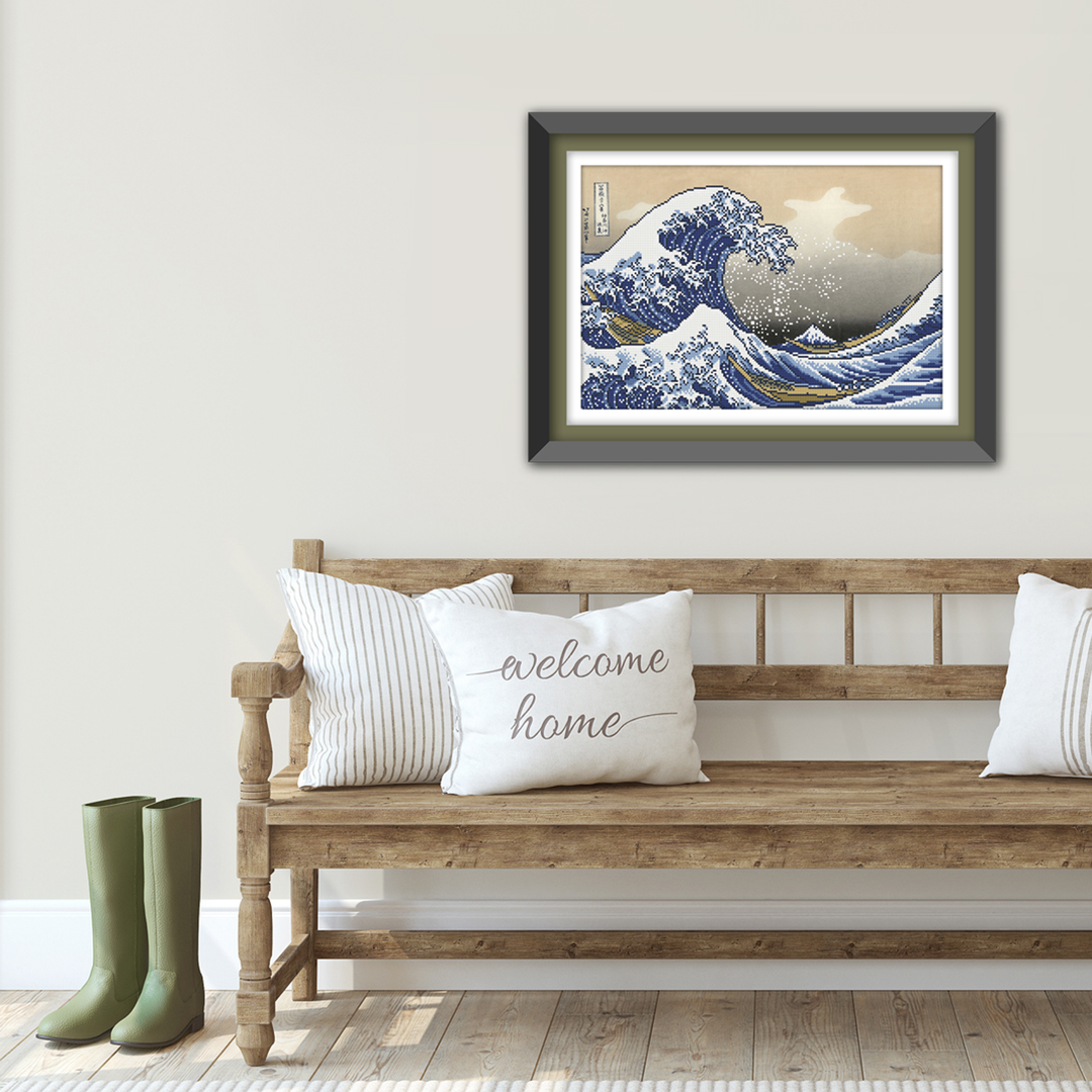Diamond Dotz A Big Wave off Kanagawa (Hokusai) - 23.6 x 16.1 in