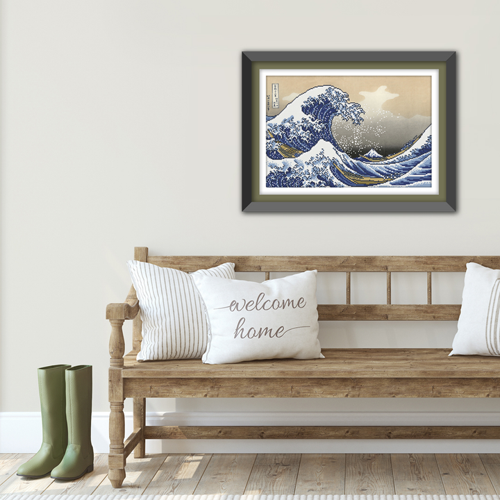 Diamond Dotz A Big Wave off Kanagawa (Hokusai) - 23.6 x 16.1 in