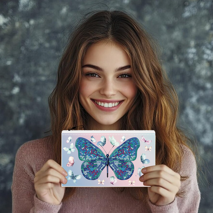 Diamond Dotz Butterfly Days Zipper Pouch - 5.51 x 8.46 in