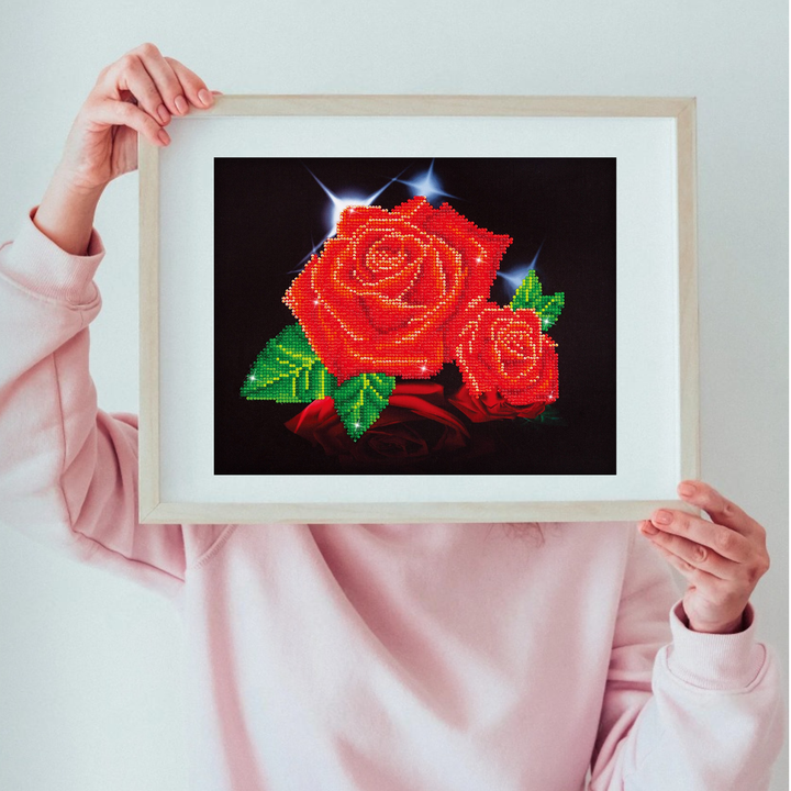Diamond Dotz Red Rose Sparkle - 14 x 11 in