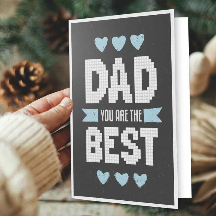 Diamond Dotz Best Dad - Diamond Painting Greeting Card