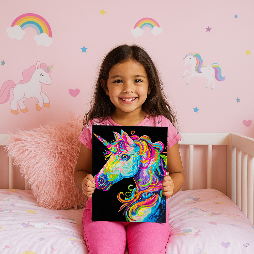Diamond Dotz Neon Flock Unicorn - 14.0" x 18.0"