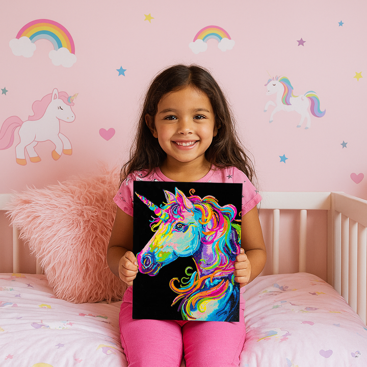 Diamond Dotz Neon Flock Unicorn - 14.0" x 18.0"
